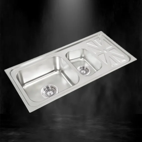 310A DOUBLE BOWL SINK WITH DRAIN BOARD