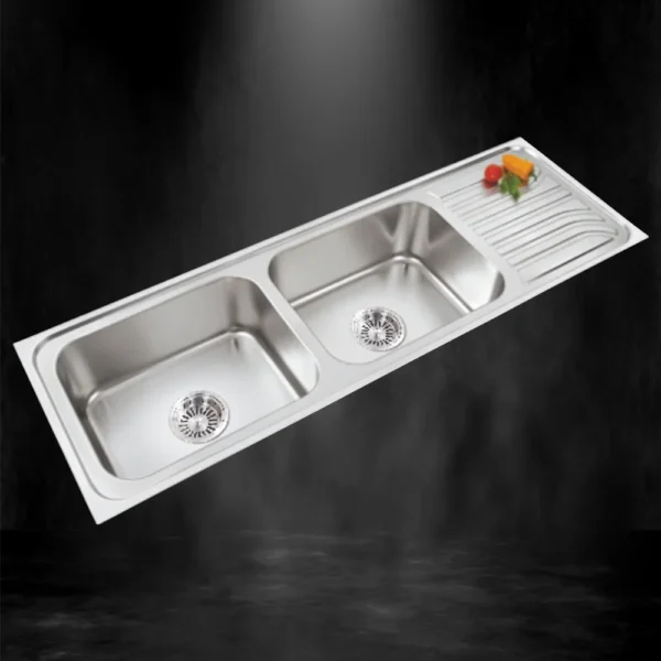323 DOUBLE BOWL SINK WITH DRAIN BOARD