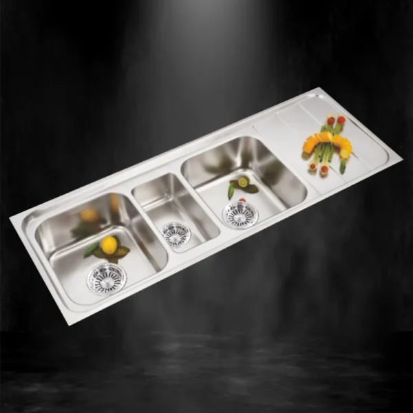 327 TRIPLE BOWL SINK WITH DRAIN BOARD