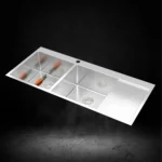 DOUBLE BOWL SINK WITH DRAIN BOARD- PS761DB