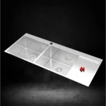 PS763DB DOUBLE BOWL SINK WITH DRAIN BOARD (1220 X 510mm/ 48 X 20)