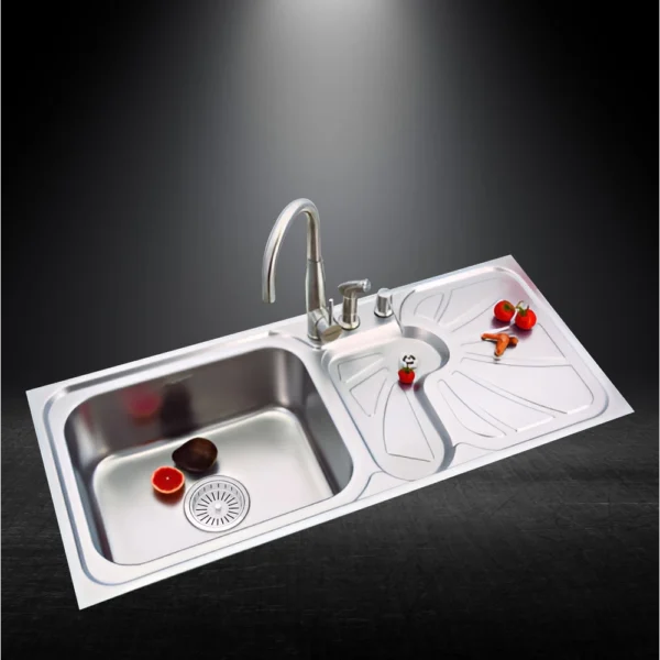 LS341SL SINGLE BOWL SINK WITH DRAIN BOARD