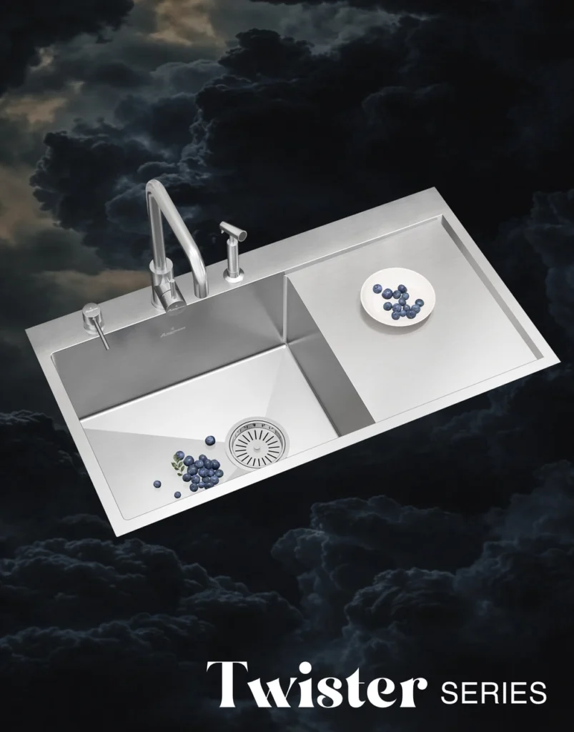 TS611DR Double Bowl Sink with Drain board (915 x 510mm / 36 x 20)