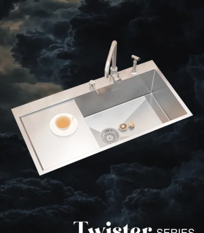 TS614DL Double Bowl Sink with Left Drain board (1015 x 510mm / 40 x 20)