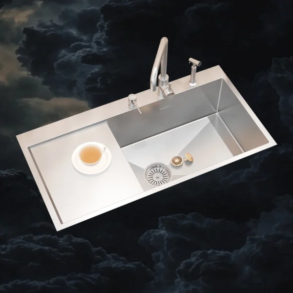 TS614DL Double Bowl Sink with Left Drain board (1015 x 510mm / 40 x 20)