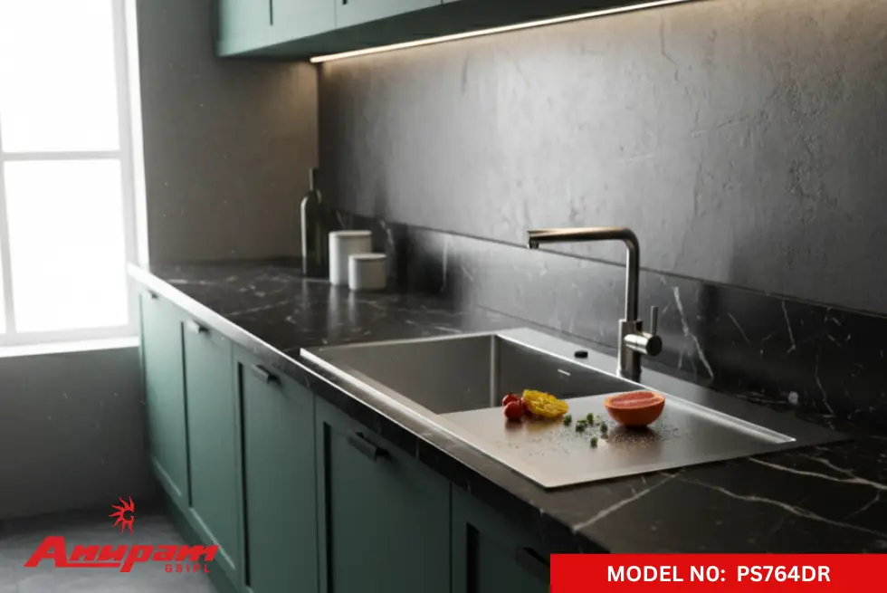 Handmade Sink with Drainboard- Anupam Sinks