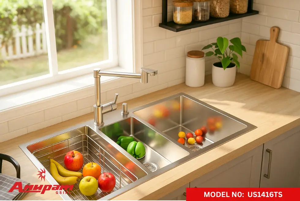 Triple Bowl Handmade Sink- Anupam Sinks