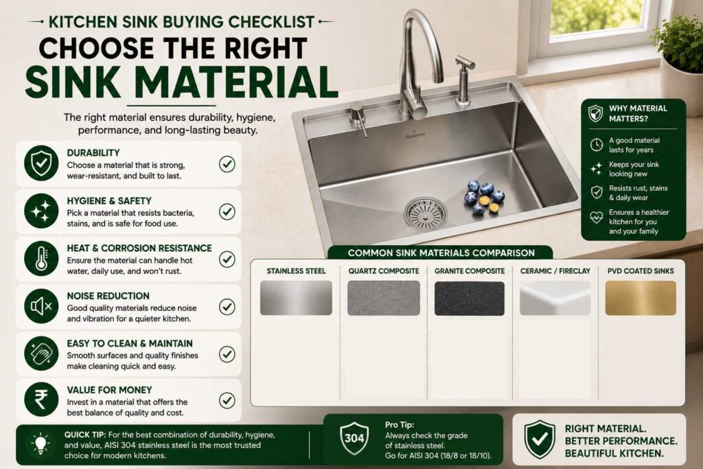 Choose the Right Sink Material- Anupam Sinks