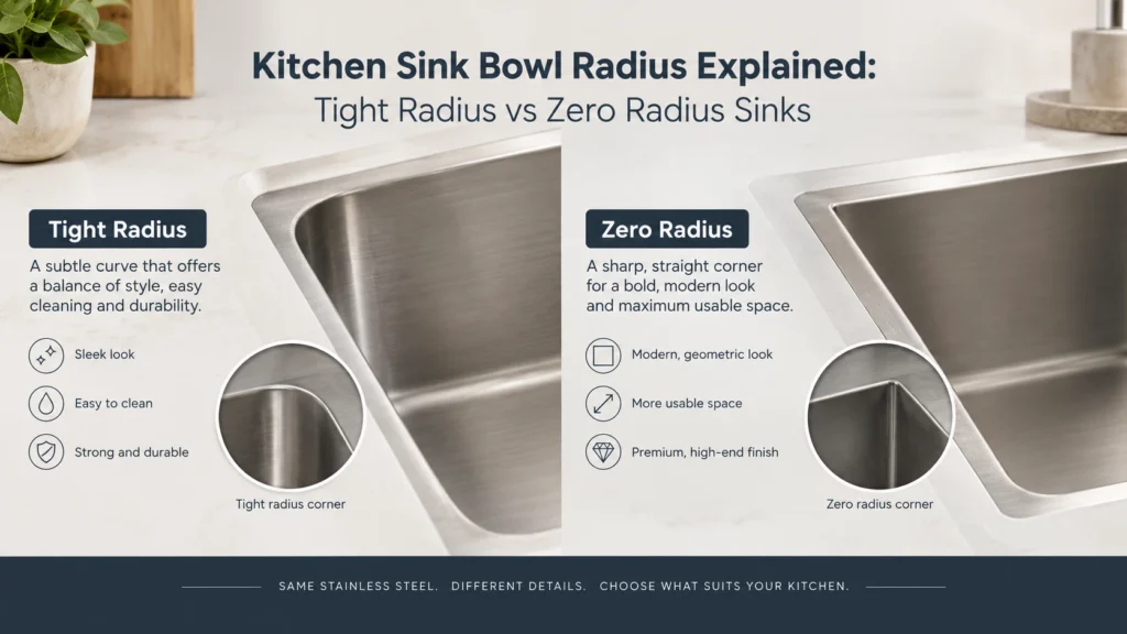 kitchen sink bowl radius